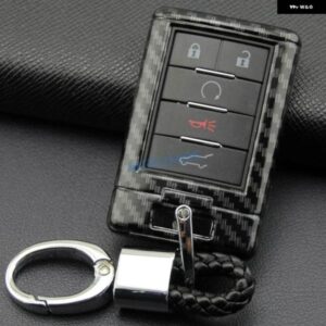 カーボンキー FOB カバー ケースチェーンリングホルダー キャデラック DTS STS CTS SRX XTS ATS コルベットエスカレード