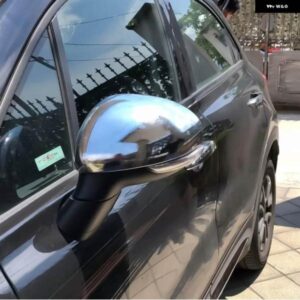 サイドミラー キャップ フィアット 500X 2015-2020 光沢クローム外装バックミラー カバー トリムオーバーレイ