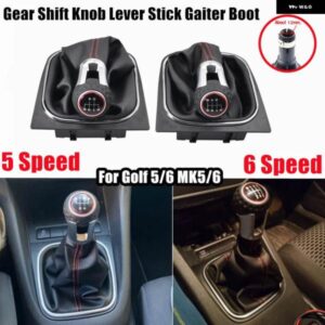 VW ゴルフ 6 A6 VI MK6 GTI GTD R20 2009-13 車 STYING 5/6スピード車スティックギアシフトノブ PU レザーブーツ