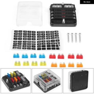 6 ウェイ 12 ウェイカーボートブレードヒューズボックス ブロックホルダー LED インジケータ 12V 32V オートマリン 防水 配電分電盤