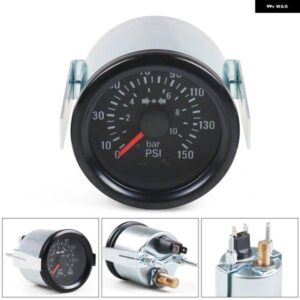 2インチ 52MM 0-10 バー/0-150PSI 気圧計マシンエア圧 ゲージ 12V イエローライトカーメーター センサー 付き NPT1/8