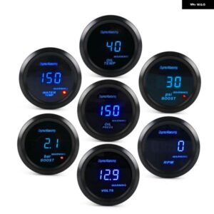 2インチ 52MM 車デジタルタコメーター RPM ゲージターボブーストゲージ PSI 電圧計水温油温油圧ゲージ