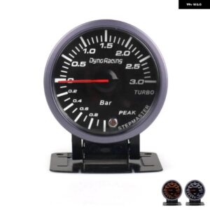 60MM ブラックフェイスターボブーストゲージ 3 バーホワイト / アンバー ライトターボブーストメーター メーター TT101477