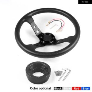 14インチ 350MM PU レザーカーレースステアリング ホイール アダプタ ープレート付き 70MM PCD ロジクール G29 G920 G923 レースゲーム