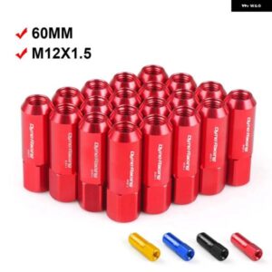 20個 M12 X 1.5 ホイールラグナット 60MM アルミ レーシング ロックラグホイールナットネジ TT100442