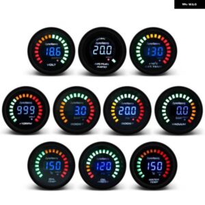 2インチ 52MM 20 LED デジタルブースト水温油温オイルプレス電圧計空燃比タコメーター RPM EGT 温度ゲージ