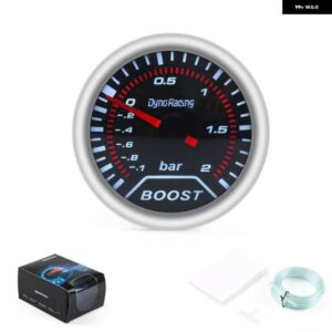 2インチ 52MM スモークレンズ 車用 ターボ ブースト計 -1~2BAR ブーストメーター カーメーター TT101225