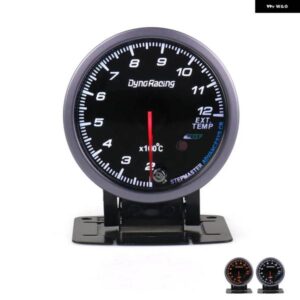60MM ブラックフェイス排気ガス温度ゲージ 200-1200C EGT ゲージホワイト アンバー 点灯カーメーター