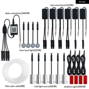 10 で 1 ムードライト USB RGB LED ライトストリップとアプリ制御自動車 インテリア 装飾 アンビエントダッシュボード ネオンランプ