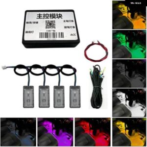 RGB 64色 LED 車足元アンビエントライトバックライト音楽音声制御自動 インテリア 装飾 ムードライトアプリ制御