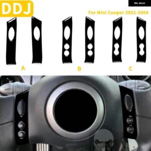 ミニクーパーハッチ 1 R50 R53 2002 2003 2004 ステアリング ホイールスイッチ ボタン パネルカバー ステッカー 複数の プラスチック