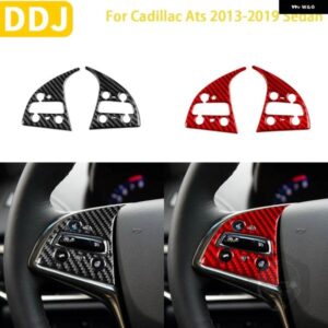 キャデラック ATS 2013-2019 セダンカーボン インテリア ステアリング ホイールボタン パネルトリム ステッカー 装飾
