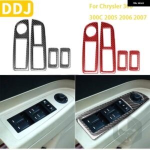 クライスラー 300 300C 2005 2006 2007 インテリア カーボンウィンドウ リフトパネルトリム ステッカー