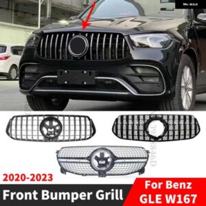 スポーツ GT ダイヤモンドスタイルフロントフードグリル バンパー グリル メルセデス W167 ベンツ GLE 350 450 2020-2023 改築チューニング外装部品