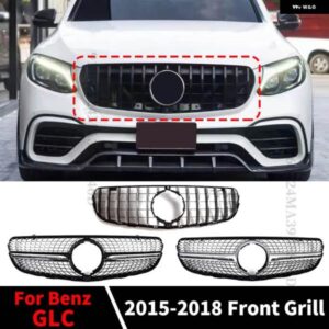 ダイヤモンド GT スタイルフロントインレットメッシュグリル レーシング バンパー グリル メルセデス X253 ベンツ GLC 200 220 250 260 300 350 2015-2018