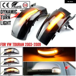 ダイナミック LED ウィンカー 光流れるサイドウイングバックミラー インジケータ VW トゥーラン 1T1 1T2 2003-2009