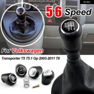5/6スピードギアスティックシフトノブ フレームブーツ 黒 VW トランスポーター T5 T6FOR VW トランスポーター T5 T5.1 GP 2003-2011 T6
