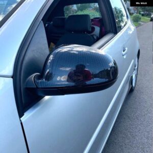 2PC 黒 VW ゴルフ 5 V MK5 GTI ジェッタ パサート B5.5 B6 EOS シャラン SUPERB サイドウイングリアビューミラー カバー 交換キャップシェル