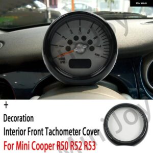 グロスブラック フロントタコメーター カバー ステッカー ミニクーパー S R50 R52 R53 インテリア 自動車スタイリング