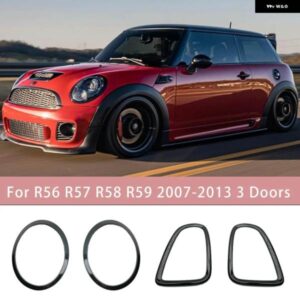 グロスブラック ヘッドライト ヘッド テールライト リアランプフレームリングカバー ステッカー ミニクーパー S JCW R50 R55 R56 R57 F54 F60 F56