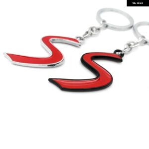 キーホルダー 3D メタル S ロゴエンブレムキーチェーンリングホルダー ミニ F56 F54 F55 R60 R55 R56 R57 R53 R52