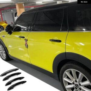 4個 グロスブラック ドアハンドル カバー ステッカー ミニ 1 クーパー S JCW F55 クラブマン F54 F60 カントリーマン外装