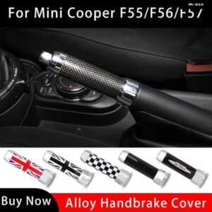 車インナー合金ハンド ブレーキ ハンドル 装飾 グリップ カバー トリムケースミニ 1 クーパー S JCW F55 F56 F57 車