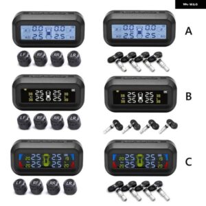 ソーラーカー TPMS LCD デジタルディスプレイ自動タイヤエア圧 タイヤ温度警報ハザード システム 4 つのアウターセンサー 付き
