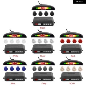 カーパークトロニック LED ディスプレイ自動パーキングセンサー キット リバースバックアップパーキングレーダー モニター検出 システム 4 センサー