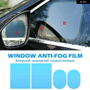 4個 防曇車ミラー ウィンドウ フィルム サイドバックミラー フィルム 抗水ミスト防雨疎水性自動車 ステッカー