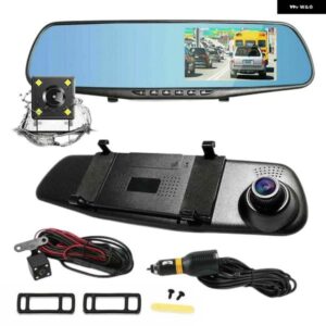 デュアルレンズ自動車データレコーダー HD 1080P 4.3インチ 車両レコーダーループ録画リアビューパーキングモニターモーション検出