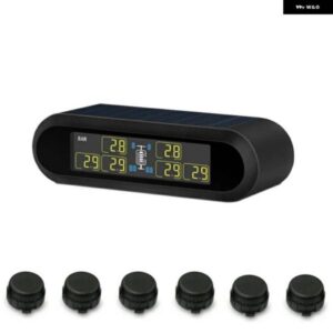 6 輪 トラック バス ソーラー ワイヤレス タイヤエア圧 システム 6 アウターセンサー LCD ディスプレイ TPMS トレーラー RV キャンピングカー用