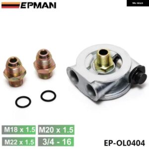 オイルクーラーフィルター サンドイッチプレート+サーモスタットアダプター AN10AN8 フィッティング EP-OL0404