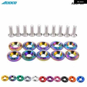 RACING 10PC M6 CNC ビレットアルミフェンダー バンパー ワッシャーボルト エンジン ベイドレスアップキット ADDP007