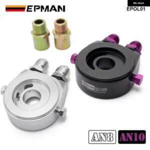 M20X1.5 オイルフィルター クーラーアルミサンドイッチ再ロケータープレートアダプター 1/8NPT AN10/AN8 EPOL01