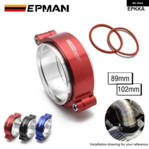 HD 排気 V バンドクランプ W フランジシステム ASSENBLY 陽極酸化クランプ 3.5インチ 4.0インチ 外径 ターボ ダンプパイプ EPKKA89 EPKKA102