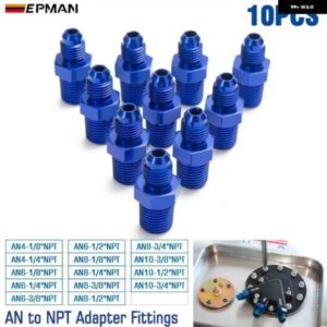 10個 AN4 AN6 AN8 AN10 オス - オスユニオン AN - NPT アダプター継手ストレートオスオイルクーラー燃料油ホース 継手