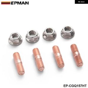 スポーツ M10 X 1.50 ネジ付き ターボ スタッドキット フランジ ナット 高強度 T3 T4 T6 4個セット EP-CGQ157HT