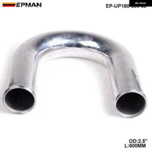 2ピース /ユニット 63MM 2.5インチ 180度アルミ ターボ インタークーラーパイプ チューブ配管 L: 600MM VW ゴルフ MK5 MKV FS EP-UP180-600-63