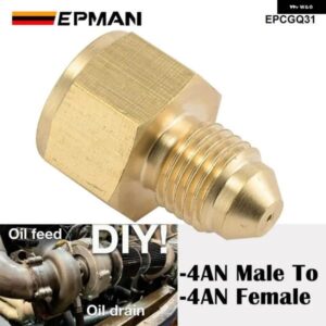 真鍮 AN4 インライン ターボ オイル フィード インレット リストリクター フィッティング -4AN オス -4AN メス 0.035インチ EPCGQ31