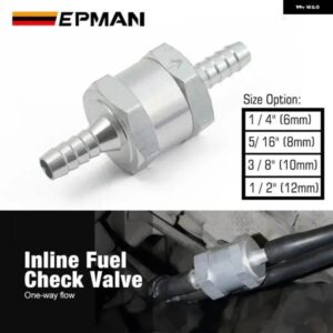 アルミ燃料逆止弁一方向インラインノンリターンバルブ キャブレター 低圧燃料システム用 EPAA22G01KM