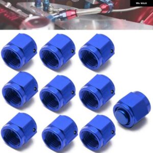AN6 6AN メス フレア エンド キャップ ブロックオフ プラグ フィッティング アダプター アルミ - ブルー 10個 EPJTAN6MD