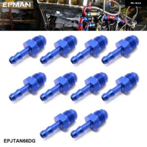 10個 アルミフレアプッシュオンバーブアダプタ AN6 オス 6/25インチ 6MM 外径ホース バーブ継手 EPJTAN66DG