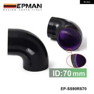 ブラック アンプ パープル 2.75インチ 70MM 90度エルボ シリコン ホース パイプ ターボ インテーク VW ゴルフ GTI MK3 VR6 2.8 EP-SS90RS70