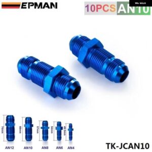 10AN AN-10 7/8 おねじストレート バルクヘッド フレア ブルー アルミ仕上げフィッティング TK-JCAN10