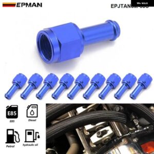 10個 メス 6AN AN6 に 3/8インチ バーブストレートスイベルホース フィッティングアルミホース バーブ燃料ラインアダプターブルー EPJTAN6M-38C