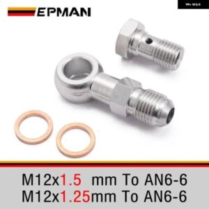 ステンレス M12X1.5MM /M12X1.25MM AN6-6 バンジョーボルトブレーキライン継手アダプターねじシングルバンジョーボルト EPCGQ240