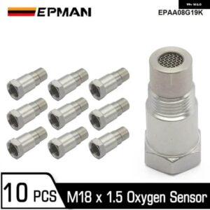 10個 M18 * 1.5 車 O2 オキシセンサー プラグアダプター ステンレス エンジン ライトエリミネーターアダプター EPAA08G19K