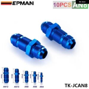AN8 AN-8 おねじストレートバルクヘッドフレアブルーアルミアルマイト継手 TK-JCAN8