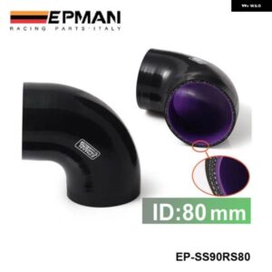 ブラック アンプ パープル 3.13インチ 80MM 90度エルボ シリコン ホース パイプ ターボ インテーク VW ゴルフ GTI MK3 MK7 MK5 EP-SS90RS80